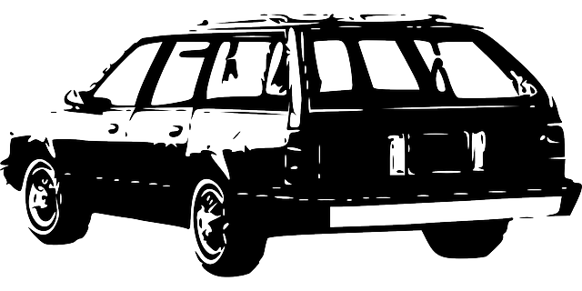 auto, kombík, kresba